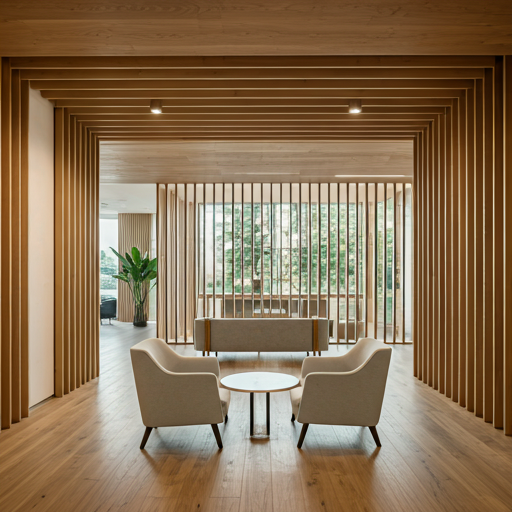 Professional minimalist office lobby